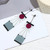925 Sterling Silver Tanjiro Earrings,Anime Cosplay Tanjiro Black Earrings Ear clip For Men Women Earrings (E1)