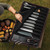 OuiChef Chef Knife Bag for 10 Knives & Utensils - Waxed Canvas & Vegan Leather - Travel Knife Case with Straps - Professional Chef Roll Bag