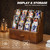 Emfogo Trading Card Display, 3-Tier Card Display Case with Custom Drawer, Wood Graded Card Display with Supporters and Dividers, Sports Card Display Case for Collection (Walnut)