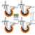Stem Casters Heavy Duty Casters Swivel Threaded Stem Caster Wheels with 3/8"-16 x 1 Thread Dual Locking Wheels Casters Set of 4 (2 Inch, with Brake)