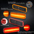 Bestview LED Dually Side Marker Lights for 1994-2002 Dodge Ram 2500 3500, Amber＆Red Front&Rear Wheel Bed Marker Bumper Fender Lamp Assembly Kit accessories(Pack of 4)