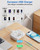 European Travel Plug Adapter, US to European Plug Adapter with 3 American Outlets & 4 USB, 3ft European Power Cord, International Travel Power Strip, Type C for Europe EU Germany France, Travel, White