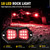 MDEOOSKY 6 Pods Red Rock Lights 18 LEDs Chips Waterproof Underglow Wheel Well Pods, Exterior Side Lamps for Car Truck ATV UTV SUV Motorcycle, Red Color