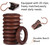 20 Pack Wooden Drapery Curtain Rod Rings with Clips 3 Inch Outer Diameter Natural Farmhouse Beech Wood Carved Drapes Rings 1.8 Inch Interior Diameter for 1-1.5 Inch Curtain Rod Pole (Retro Brown)