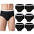 Blosssound 6 Pack Men's Incontinence Underwears Reusable Washable Leak Proof Underwears Protection Incontinence Briefs Men Bladder Control with Regular Absorbency for 150ml(Black,Extra Extra Large)