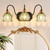 CmnVmn Vintage Gold Bathroom Light Fixtures,3 Light Green Tulip Crystal