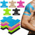WGXX 20 Count Kinesiology Tape for Shoulder Precut Shoulder Tape for Pain Relief, Waterproof, Elastic, Breathable for Pain Support and Muscle Sports (Blue, Beige, Rose Red, Green, Black)