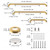 Munzong 3 Pack Anti Slip Shower Grab Bar for Commercial 18" 36" 42" Gold