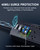 PLUGTUL Surge Protector Power Strip 20FT | Black Surge Protector with 12 Outlets - Spacious Design for Large Plugs, Flat Plug, 4080J, 20W USB C Charging, ETL Listed