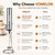 VOMELON Rechargeable Milk Frother with Stand, Electric Whisks Foam Maker, POWERFUL USB C 2 Speed Handheld Drink Mixer for Coffee, Latte, Cappuccino, Matcha Drinks,Silver