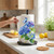 FYSUIMU Hydrangea Floral Paper Towel Holder Blue Flower Butterfly Metal Towel Stand Decoration Accessory for Party Home Kitchen Countertop