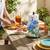 FYSUIMU Hydrangea Floral Paper Towel Holder Blue Flower Butterfly Metal Towel Stand Decoration Accessory for Party Home Kitchen Countertop