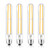 NOVELUX 7.3 Inch E26 Led Bulb 6W Dimmable, 2700k Soft White Edison Bulbs 800LM, Equal 80 Watt Tubular T10 T9 Long Clear Glass Light Bulb for Rustic Pendant Pipe Wall Sconces Chandeliers - 4Pack