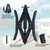 RVPNR RV Rotatable Wheel Chock Stabilizers (Drill Adjusted), Camper Heavy Duty Tire Chock Stabilizers, Travel Trailers Wheel Chock Scissor 2 Sets with Ratchet,hex Socket,Gloves (Black-Turn)