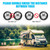 RVPNR RV Rotatable Wheel Chock Stabilizers (Drill Adjusted), Camper Heavy Duty Tire Chock Stabilizers, Travel Trailers Wheel Chock Scissor 2 Sets with Ratchet,hex Socket,Gloves (Black-Turn)