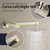 18.5 Inches Straight Extended Pivoting Shower Arm With Flange, Rain Shower Head Extension Arm, Square 360°Swiveling Foldable Shower Arm, Wall-Mounted Brushed Nickel Stainless Steel