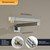 18.5 Inches Straight Extended Pivoting Shower Arm With Flange, Rain Shower Head Extension Arm, Square 360°Swiveling Foldable Shower Arm, Wall-Mounted Brushed Nickel Stainless Steel