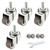1in Furniture Casters Wheel, M6x15 Threaded Stem Castor Wheels, Set of 4
