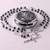 HanlinCC Catholic Rosary Saint Michael Hematite Bead Necklace with Gift Box