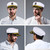 FENICAL White Captain Costume Hat Embroidered Sailor Party Headwear