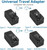 220v to 110v Voltage Converter US to Europe, Power Converter Adapter Combo (Black)