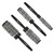 Head Jog Heat Retainer Round Hair Brush Set (4 Pack) Black & Silver