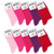 Mat & Vic's Cotton Socks Mens, OEKO-TEX 100, 12-15, 10-Pack Berry Colours