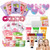 40 Pcs Spa Party Supplies - 5 Pamper Gift Bags with Face Masks, Eye Masks, Hand Creams, Lip Balms, Foot Bath Bombs, Headbands & Towels for Birthday, Hen Party, Bridal Shower & Sleepover