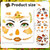 HOWAF 4 PCS Halloween Face Tattoos Scarecrow Temporary Tattoos Stickers for Scarecrow Costume Carnival Halloween Costume Women Men
