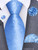 Gusleson Baby Blue Tie for Men Paisley Fashion Wedding Necktie Pocket Square Cufflinks and Lapel Pin Brooch Set (UK6105-03)