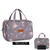 Travel Toiletry Bag for Women Makeup Bags with Small Cosmetic Pouches for Women Girls Water-Resistant (Gray Floral/Makeup Bag Set)