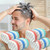 12 x Bath Sponge for Adults - Exfoliating Body Shower Scrubber for Men Women Kids Children - One Smooth Side - One Rough Side to Exfoliate (12)