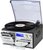 "9 in 1 Vinyl Record Player with Bluetooth and Remote Control, 3 Speed Turntable Color: Black-T408"