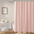 BTTN Extra Long Shower Curtain - 84 Inch Long Linen Textured Heavy Duty Fabric Shower Curtain Set with 12 Plastic Hooks, Hotel Spa Simple Polyester Bath Curtains for Bathroom, 72x 84, Light Pink/Blush