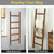 FUIN Wall Mounted 57in Wooden Blanket Ladder Living Room Decorative Farmhouse Quilt Display Holder Rustic Wood Towel Rack for Bathroom