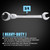 LOSCHEN 1PCS 3/4 Open Flex-Head Ratcheting Wrench, SAE Ratcheting Spanner with 72 Teeth, Chrome Vanadium Steel Tubing Ratchet Spanner