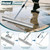 Heavy-Duty Large Floor Squeegee for Concrete, 33.4" Commercial Silicone Blade Squeegee for Floor with 63" Stainless Handle, Anti-Splash Curved Baffle for Garage, Factory, and Tough Cleaning Jobs