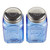 RSVP International Jumbo Retro Glass Salt & Pepper Shaker, Screw On Stainless Steel Lid, Each Shaker Holds 8 Ounces, Blue, 2.25x2.25x4.3, 2 Piece