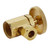 Westbrass Flat Head Toilet Kit with Round Handles, 1/2" IPS x 3/8" OD x 20", Polished Brass, D103KFH-01