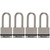 Master Lock M530XQLH Magnum Solid Steel Keyed Alike Padlocks, 1-3/4 in. Wide, 4 Pack Keyed-Alike