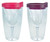 Southern Homewares Red & Pink Lids Wine Tumbler Set – 16oz Insulated Double Wall Acrylic See-Through Cups, 2-Pack Wine 2Go Set