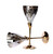 StonKraft eSplanade Engraved Brass Goblet Champagne Glasses Flutes Coupes Wine Glass Set (Thick) - Silver Polished
