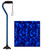 Nova Joy Designer Offset Quad Cane for Seniors - Unisex Adjustable Lightweight Walking Aid with Foam Handle, Wrist Strap and Anti-Rattle Lock - Essential Mobility Support - Blue Rain