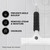 Squeegee for Shower Door, Car Windshield, and Glass Window - 2 Extra Silicone Replacement Blades - Foam Handle - Shower Squeegee - White