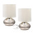 Catalina Lighting 18581-00 Caden Mini Reading Lights, Touch Accent Lamps for Office, Dorm, or Bedroom, Reading Light Nightstand Lamp, LED Bulb NOT Included, 9.25", Silver, Set of 2