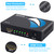 Movcle HDMI Splitter 1 in 4 out Full Ultra HD 1080P 4K/2K 1X4 Port Box Hub with US Adapter v1.4 Powered Certified for 3D Support