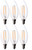 Bioluz LED 4W Filament Candelabra Bulb, E12 Base High Efficiency LED Candle Bulbs, UL Listed, Pack of 6
