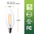 Bioluz LED 4W Filament Candelabra Bulb, E12 Base High Efficiency LED Candle Bulbs, UL Listed, Pack of 6