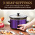 Maxi-Matic MST-275XP Electric Oval Slow Cooker, 2 Qt, Purple