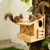 Natural Solid Wood Squirrel House with Feeding Shelf - Handmade Outdoor Nesting Box for Squirrels, Chipmunks & Wildlife - Cozy All-Weather Shelter, Easy Install for Backyard, Tree, or Fence